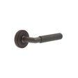 High quality image of Burlington - Piccadilly Door Handle on Stepped Rose Dark Bronze Sku. BUR40KIT81