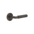 High quality image of Burlington - Piccadilly Door Handle on Reeded Rose Dark Bronze Sku. BUR40KIT82