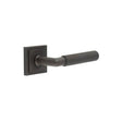 High quality image of Burlington - Piccadilly Door Handle on Square Stepped Rose Dark Bronze Sku. BUR40KIT85