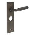 High quality image of Burlington - Piccadilly Door Handle Bathroom Backplate Dark Bronze Sku. BUR40KIT88