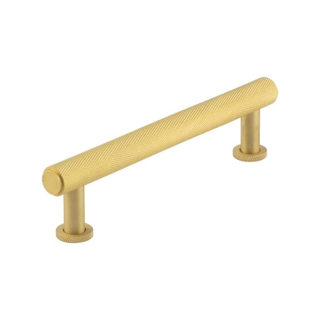 This is an image showing the Burlington - Piccadilly Cabinet Handle 128mm CTC - Satin Brass available to order from Trade Door Handles in Kendal