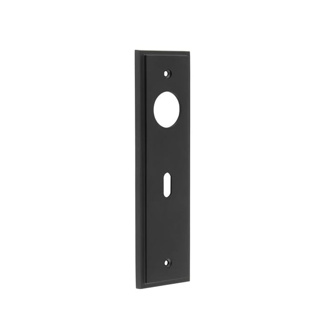 This is an image showing the Burlington - 200x55mm AB Key 57mm C/C back plates for lever on rose available to order from Trade Door Handles in Kendal