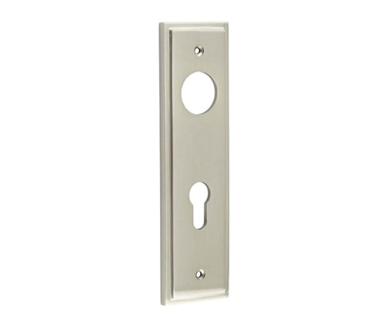 This is an image showing the Burlington - Din Euro Profile Lock Plate Choices available to order from Trade Door Handles in Kendal