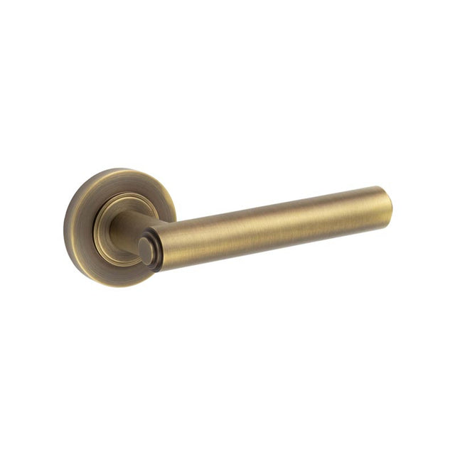 High quality image of Burlington - Richmond Door Handles Plain Rose Antique Brass Sku. BUR45KIT1