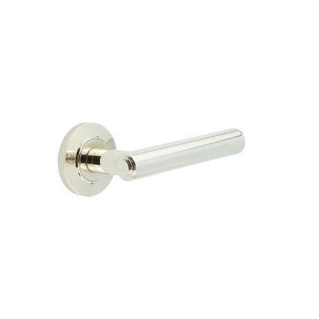 High quality image of Burlington - Richmond Door Handles Chamfered Rose Polished Nickel Sku. BUR45KIT158