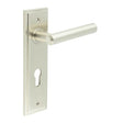 High quality image of Burlington - Richmond Door Handle Din Euro Backplate Satin Nickel Sku. BUR45KIT324