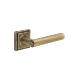 High quality image of Burlington - Richmond Door Handles Square Stepped Antique Brass Sku. BUR45KIT7