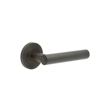 High quality image of Burlington - Richmond Door Handles Reeded Rose Dark Bronze Sku. BUR45KIT82
