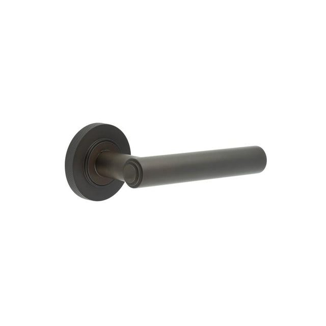 High quality image of Burlington - Richmond Door Handles Knurled Rose Dark Bronze Sku. BUR45KIT83