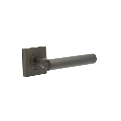 This is an image showing the Frelan - Richmond Door Handles Square Plain Dark Bronze available to order from Trade Door Handles in Kendal