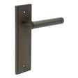 High quality image of Burlington - Richmond Door Handle Latch Backplate Dark Bronze Sku. BUR45KIT86