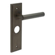 High quality image of Burlington - Richmond Door Handle Bathroom Backplate Dark Bronze Sku. BUR45KIT88