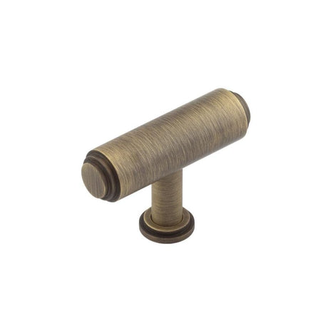 This is an image showing the Burlington - Belgrave T Bar Cupboard Knob - Antique Brass available to order from Trade Door Handles in Kendal