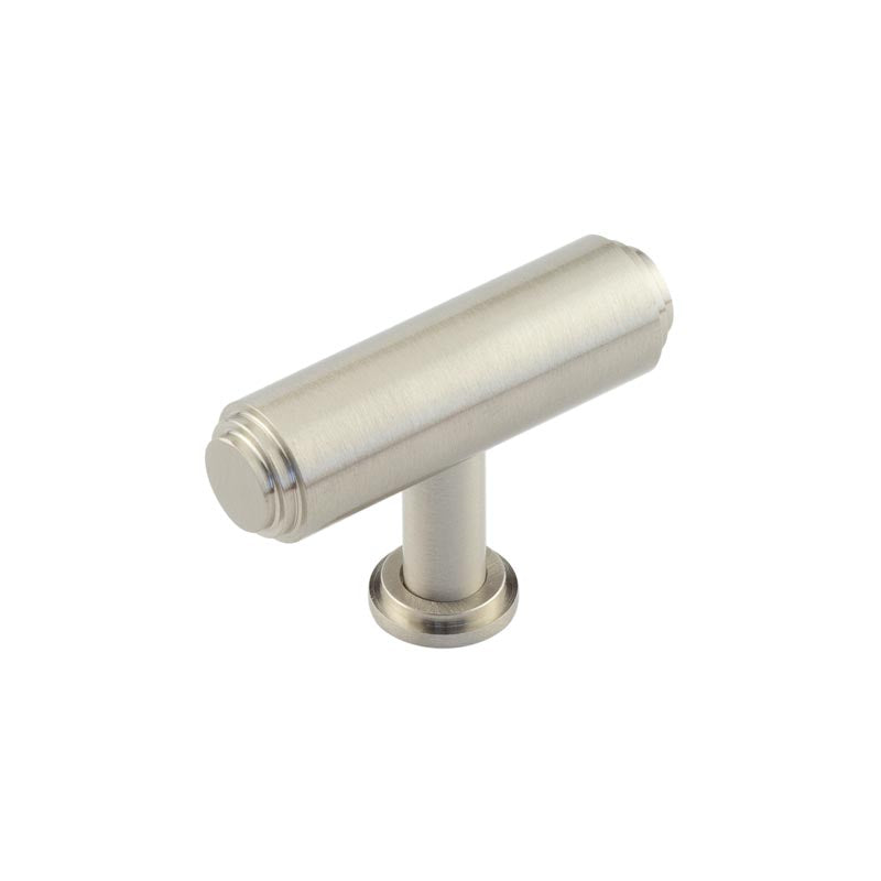 High quality image of Burlington - Belgrave T Bar Stepped Cupboard Knobs Satin Nickel Sku. BUR502SN