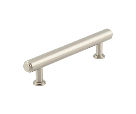 This is an image showing the Burlington - Belgrave Cabinet Handle 128mm CTC - Satin Nickel available to order from Trade Door Handles in Kendal