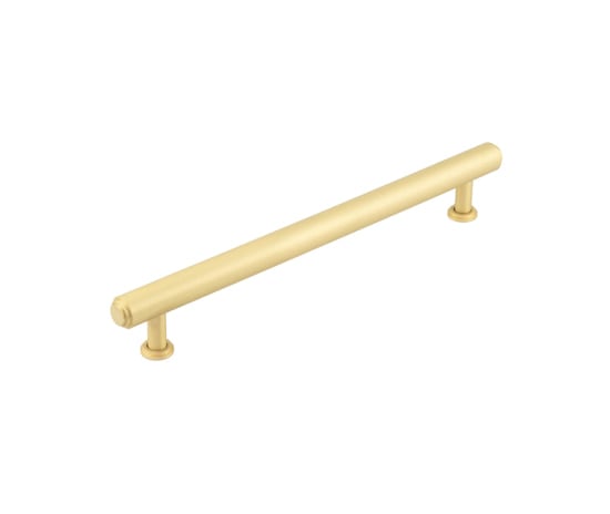 This is an image showing the Burlington - Belgrave Cabinet Handle 224mm CTC - Satin Brass available to order from Trade Door Handles in Kendal