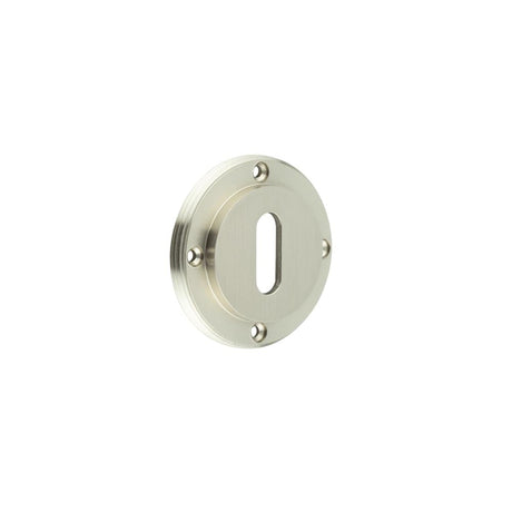 This is an image showing the Burlington - inner escutcheon std keyway - Satin Nickel available to order from Trade Door Handles in Kendal