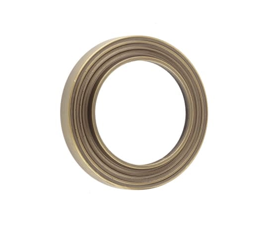 This is an image showing the Burlington - Reeded outer rose Esc - Antique Brass available to order from Trade Door Handles in Kendal