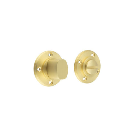 This is an image showing the Burlington - Burlington turn & release - Satin Brass available to order from Trade Door Handles in Kendal