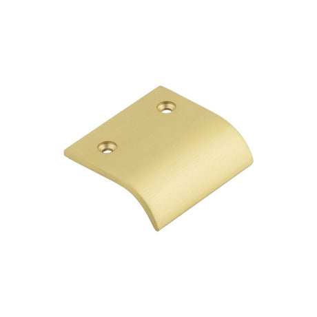 High quality image of Burlington - 50mm Satin Brass Curved Edged Pull Sku. BUR920SB