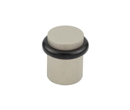 High quality image of Burlington - Knurled Floor Mounted Doorstops 40mm Dia Satin Nickel Sku. BUR964SN