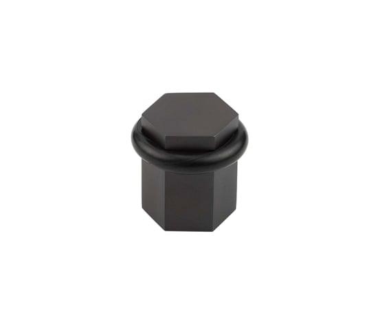 High quality image of Burlington - Hexagonal Floor Mounted Doorstops Dark Bronze Sku. BUR965DB