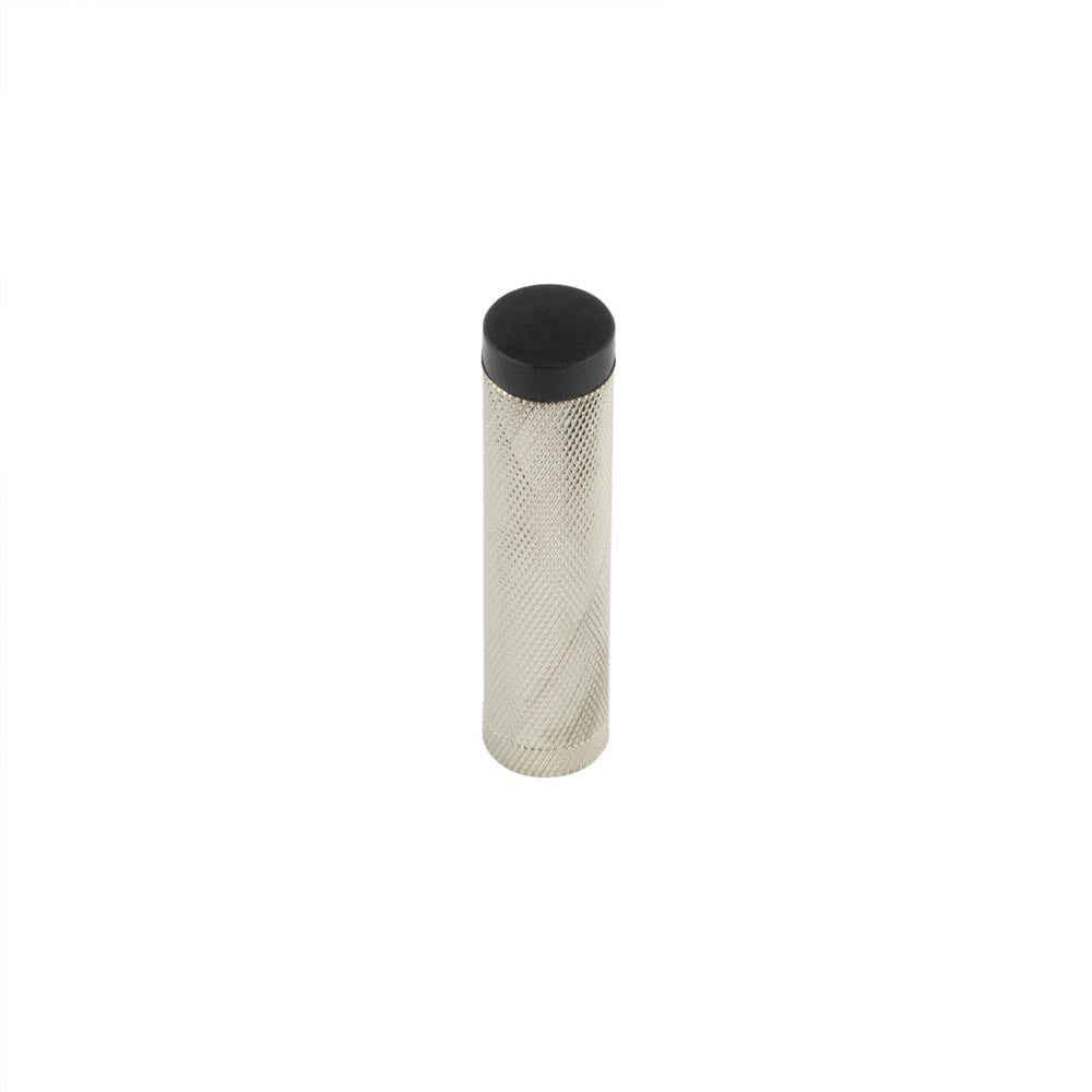 High quality image of Burlington - Knurled Wall Mounted Doorstops No Rose Polished Nickel Sku. BUR968PN