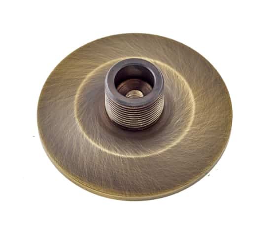 This is an image showing the Burlington - Chamfered door stop base - Antique Brass available to order from Trade Door Handles in Kendal