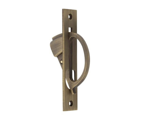 Frelan Hardware Door Furniture Antique Brass / Door Edge Pull / Rectangular Burlington - 130x25mm AB Flush edge handle