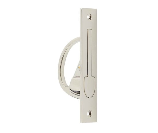 Frelan Hardware Door Furniture Polished Nickel / Door Edge Pull / Rectangular Burlington - 130x25mm PN Flush edge handle