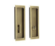 Frelan Hardware Door Furniture Antique Brass / Flush Handle / Rectangular Burlington - 150x55x3mm AB rectangular WC flush pull set