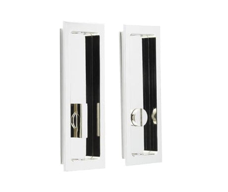 Frelan Hardware Door Furniture Polished Nickel / Flush Handle / Rectangular Burlington - 150x55x3mm PN rectangular WC flush pull set