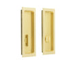 Frelan Hardware Door Furniture Satin Brass / Flush Handle / Rectangular Burlington - 150x55x3mm SB rectangular WC flush pull set