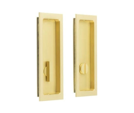 Frelan Hardware Door Furniture Satin Brass / Flush Handle / Rectangular Burlington - 150x55x3mm SB rectangular WC flush pull set