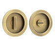 Frelan Hardware Door Furniture Antique Brass / Flush Pull / Round Burlington - 65x12x3mm AB round concealed WC flush pull set