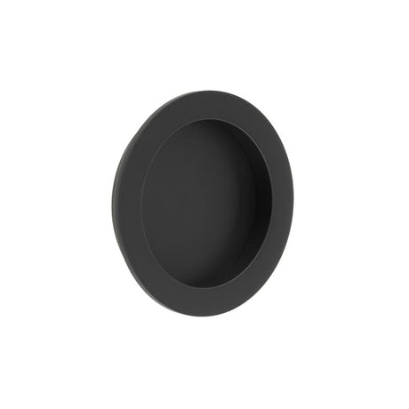Frelan Hardware Door Furniture Black / Flush Handle / Round Burlington - 65x12x3mm MB round concealed flush pull