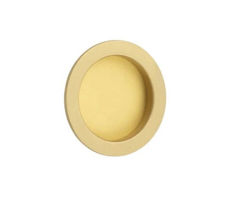 Frelan Hardware Door Furniture Satin Brass / Flush Handle / Round Burlington - 65x12x3mm SB round concealed flush pull
