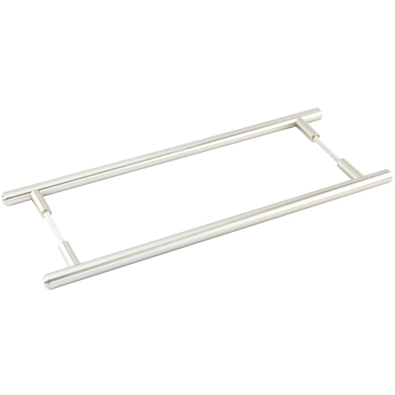 Frelan Hardware Door Furniture Satin Nickel / Back to Back Fixing Pack Burlington - Belgrave SN Pull Handle 425 x 20mm B2B Fixing
