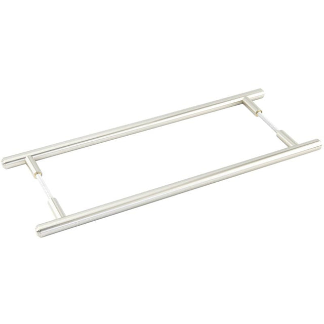 Frelan Hardware Door Furniture Satin Nickel / Back to Back Fixing Pack Burlington - Belgrave SN Pull Handle 425 x 20mm B2B Fixing