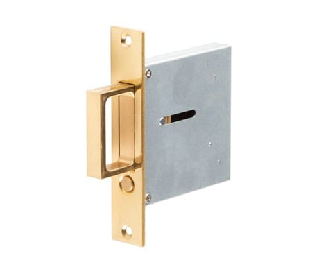 Frelan Hardware Door Furniture Polished Brass / Door Edge Pull / Rectangular Burlington - PB Sliding Edge Flush Handle