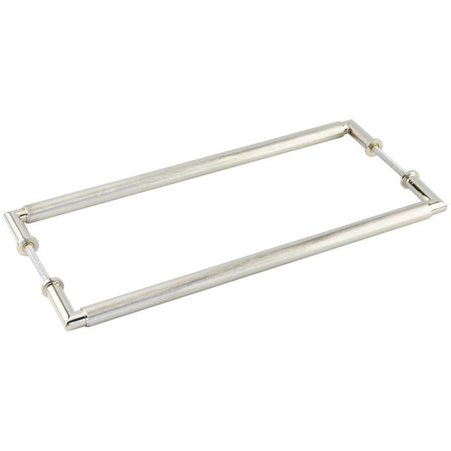 Frelan Hardware Door Furniture Polished Nickel / Back to Back Fixing Pack Burlington - Piccadilly PN Pull Handle 425 x 20mm B2B Fixing