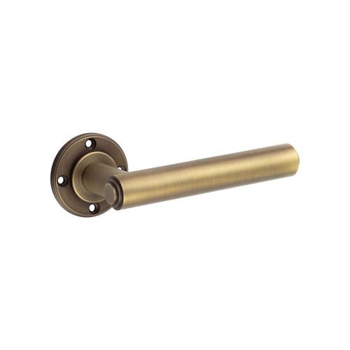 Frelan Hardware Door Furniture Antique Brass / Round Rose Burlington - Richmond Antique Brass Lever on Rose Door Handle - Roses Sold Separ
