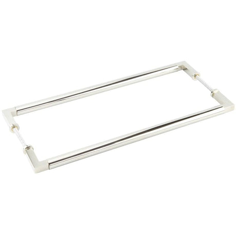 Frelan Hardware Door Furniture Polished Nickel / Back to Back Fixing Pack Burlington - Westminister PN Pull handle 425 x 20mm B2B Fixing