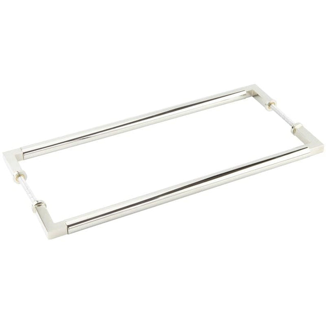 Frelan Hardware Door Furniture Polished Nickel / Back to Back Fixing Pack Burlington - Westminister PN Pull handle 425 x 20mm B2B Fixing