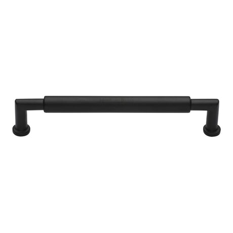 High quality image of Heritage Brass - Cabinet Pull Bauhaus Round Design 203mm CTC Matt Black Finish | Sku. c0319-203-bkmt | Trade Door Handles, Kendal.