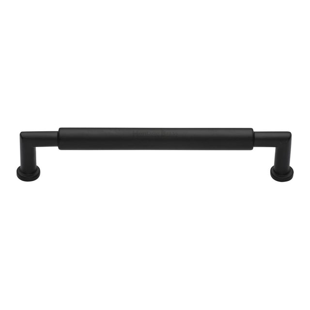 High quality image of Heritage Brass - Cabinet Pull Bauhaus Round Design 203mm CTC Matt Black Finish | Sku. c0319-203-bkmt | Trade Door Handles, Kendal.