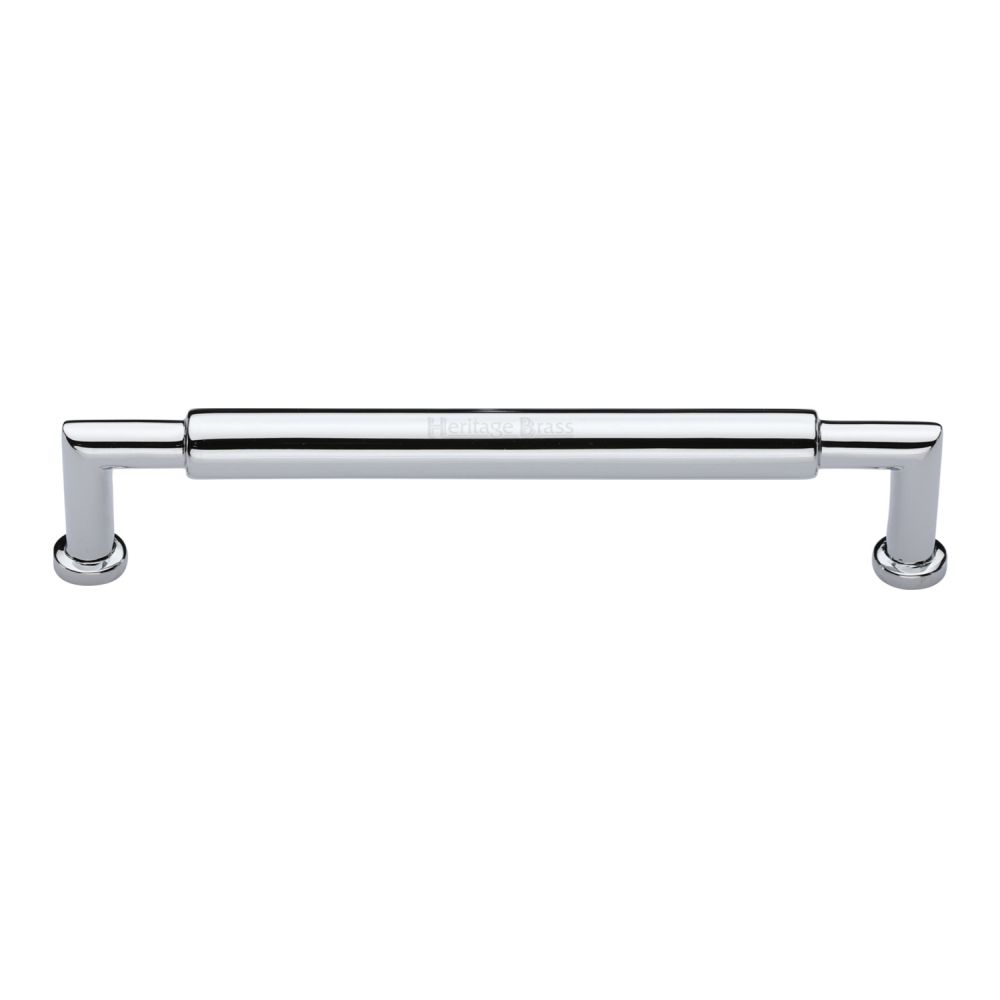 High quality image of Heritage Brass - Cabinet Pull Bauhaus Round Design 203mm CTC Polished Chrome Finish | Sku. c0319-203-pc | Trade Door Handles, Kendal.