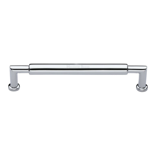 High quality image of Heritage Brass - Cabinet Pull Bauhaus Round Design 203mm CTC Polished Chrome Finish | Sku. c0319-203-pc | Trade Door Handles, Kendal.
