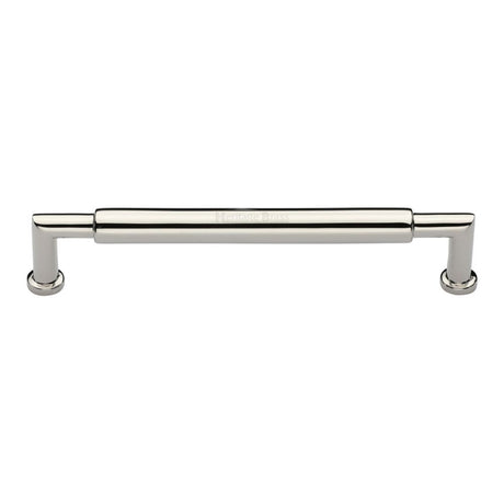 High quality image of Heritage Brass - Cabinet Pull Bauhaus Round Design 203mm CTC Polished Nickel Finish | Sku. c0319-203-pnf | Trade Door Handles, Kendal.