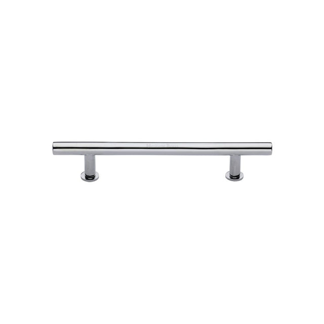 High quality image of Heritage Brass - Cabinet Pull T-Bar Design with 16mm Rose 101mm CTC Polished Chrome | Sku. c0362-101-pc | Trade Door Handles, Kendal.